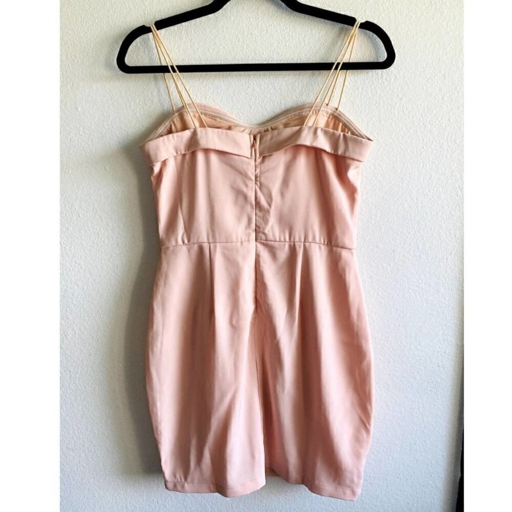 Super Down Light Pink Mini Side Slit Cocktail Dress - Small - Picture 4 of 5